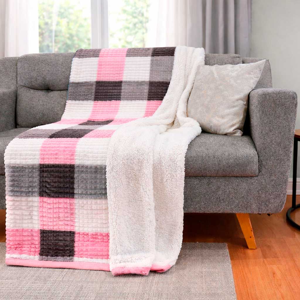 Cobija Ovejera Cuadros 2x2.20 m – Suave, Gruesa y Cálida | Casa Dorada - Casa Dorada