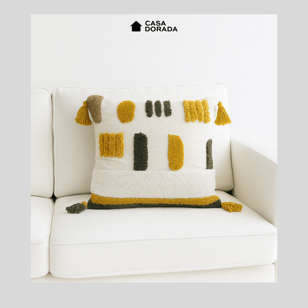 Cojín Moderno Mostaza - Casa Dorada