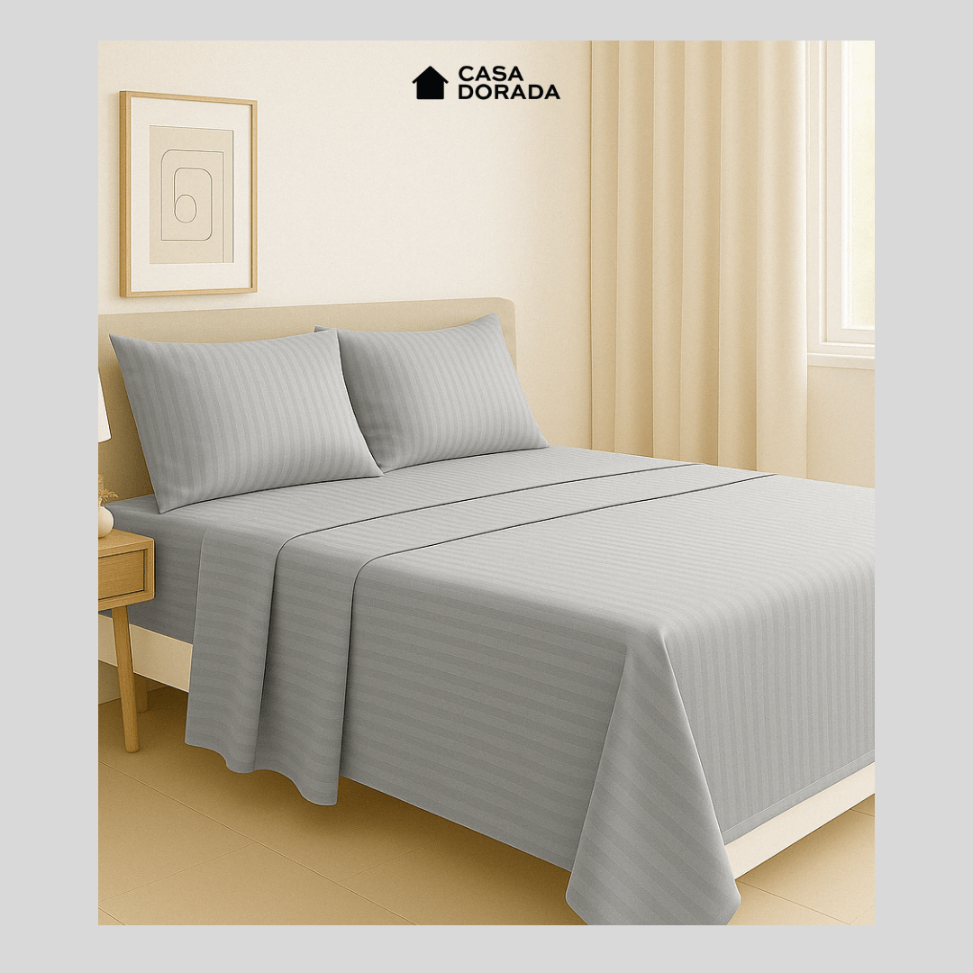 Juego Sabana Silver Unicolor - Casa Dorada