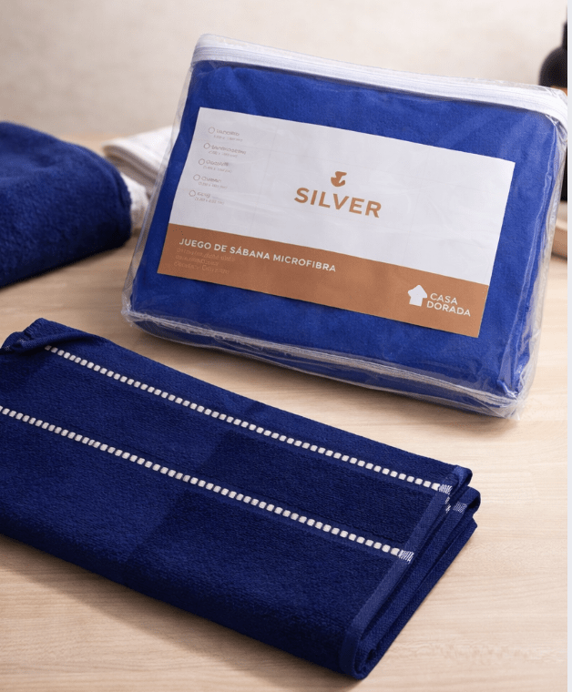Combo Día del Hombre – Juego de Sábanas Azul + Toalla de Manos - Casa Dorada