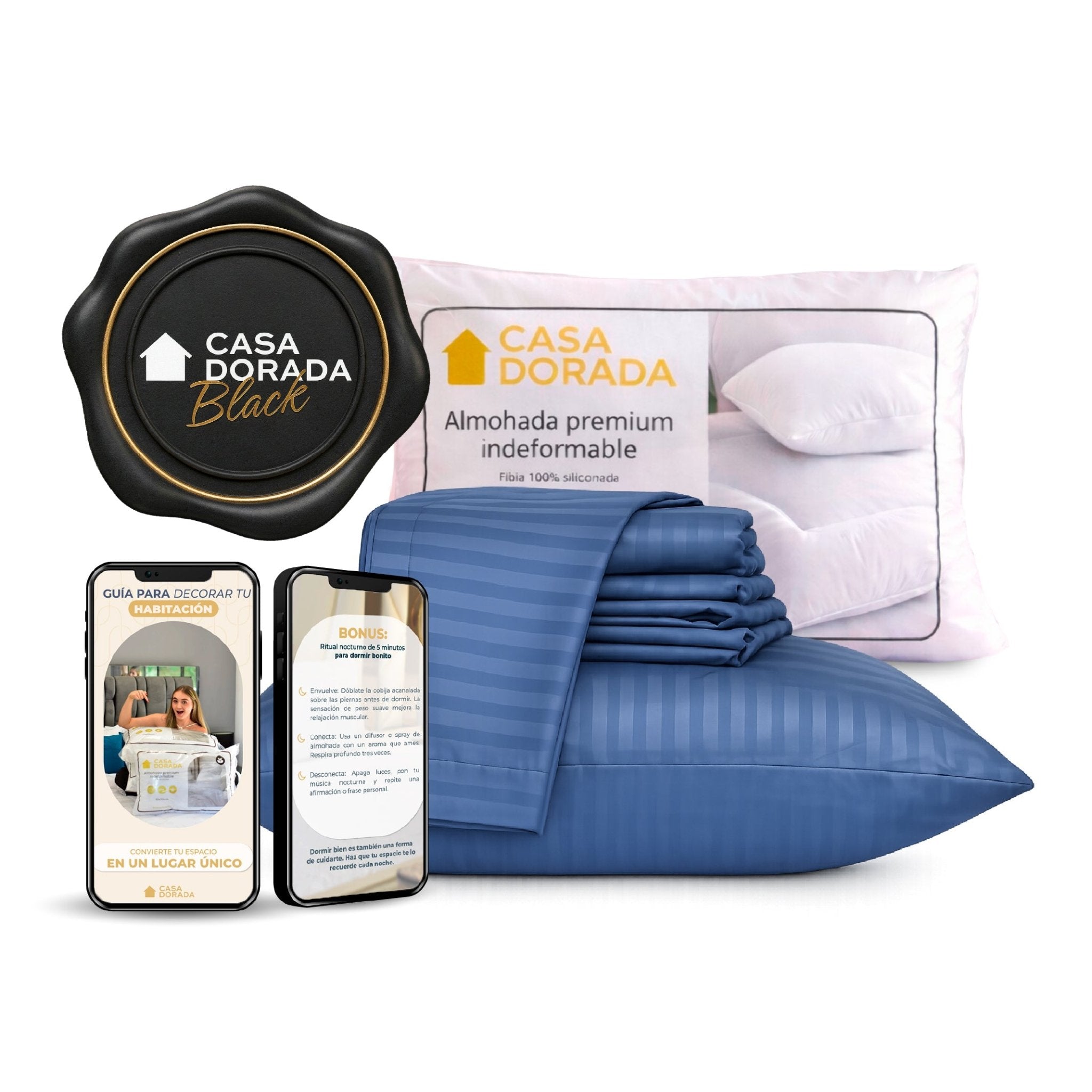 Juego de Sabanas + Almohada Gratis - Casa Dorada