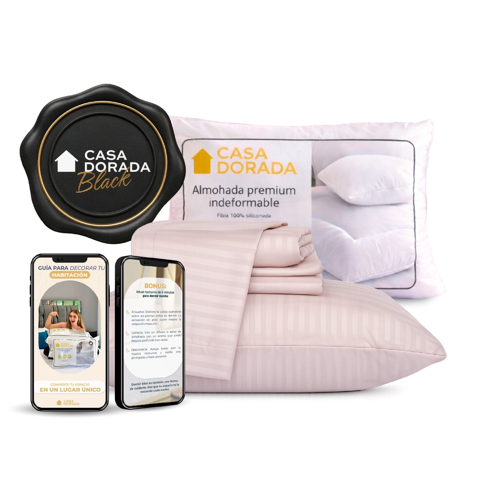 Juego de Sabanas + Almohada Gratis - Casa Dorada