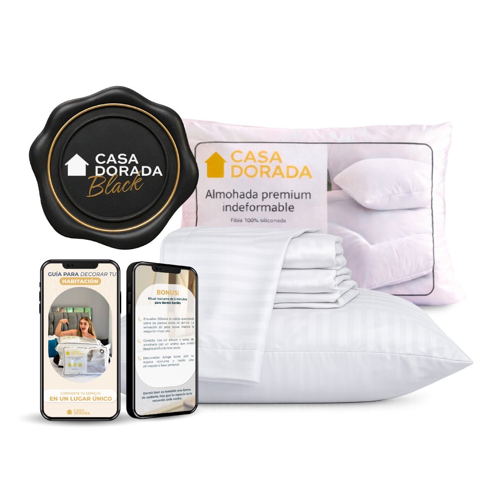 Juego de Sabanas + Almohada Gratis - Casa Dorada
