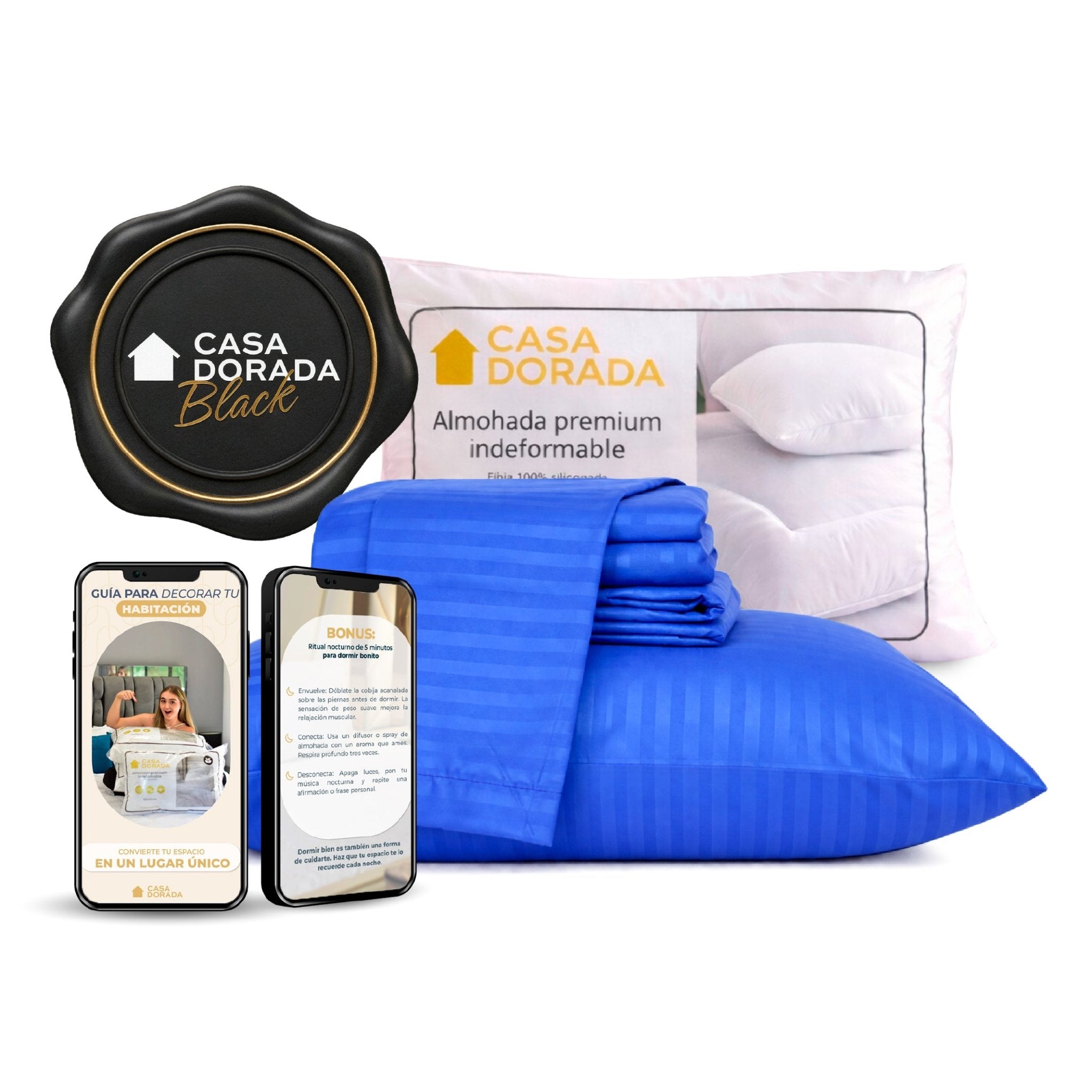 Juego de Sabanas + Almohada Gratis - Casa Dorada