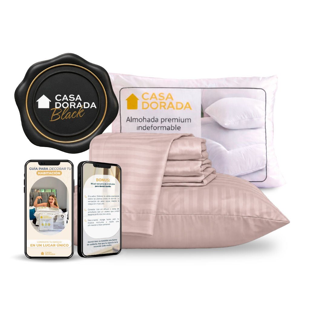 Juego de Sábanas + Almohada Gratis | Algodón y Microfibra, Suaves y Transpirables - Casa Dorada