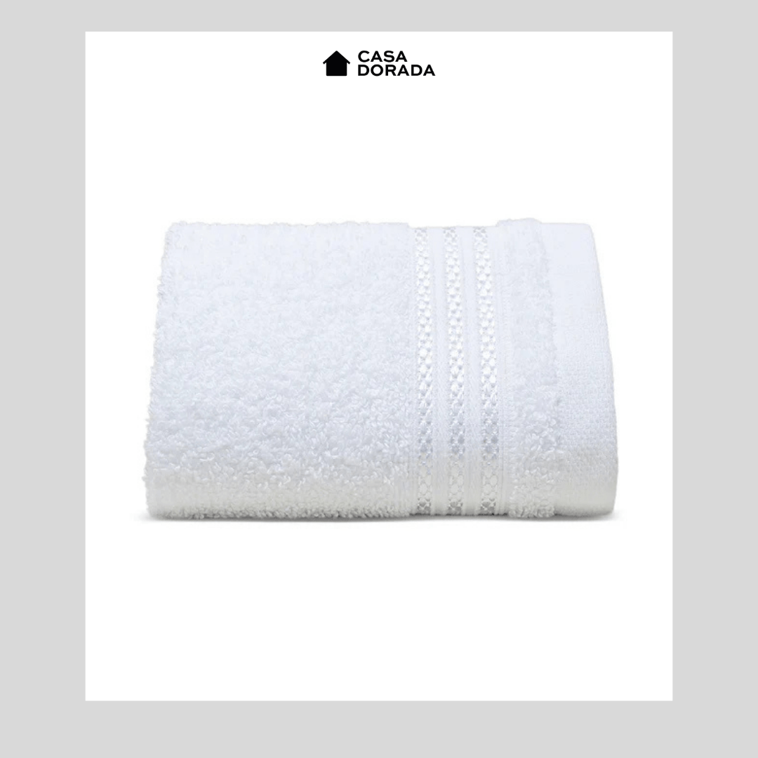 Toalla Facial Canon Blanca - Casa Dorada